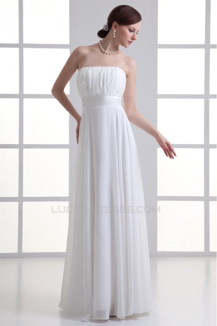 Pleats Sleeveless Sheath/Column Floor-Length Long White Bridesmaid Dresses 02010179