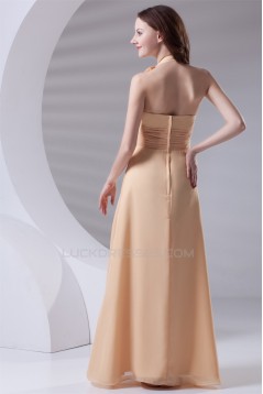 Pleats A-Line Floor-Length Chiffon Long Bridesmaid Dresses 02010180