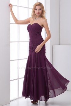 Sleeveless Ruched Ankle-Length Chiffon Best Bridesmaid Dresses 02010193