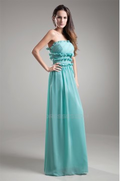 Strapless Floor-Length Chiffon Long Bridesmaid Dresses 02010206