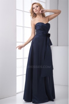 Taffeta A-Line Sweetheart Floor-Length Sleeveless Long Bridesmaid Dresses 02010211