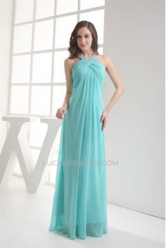 Sheath/Column Halter Chiffon Long Bridesmaid Dresses Maternity Bridesmaid Dresses 02010222