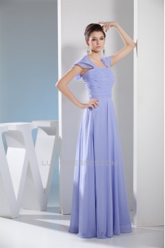 A-Line Square Pleats Cap Sleeve Long Bridesmaid Dresses 02010229