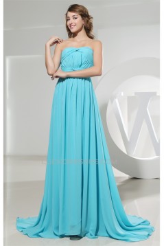 A-Line Sweetheart Criss Cross Puddle Train Long Bridesmaid Dresses 02010231