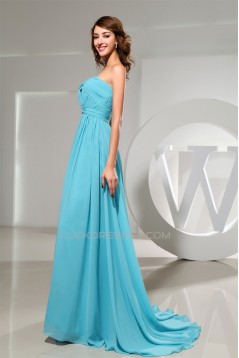 A-Line Sweetheart Criss Cross Puddle Train Long Bridesmaid Dresses 02010231