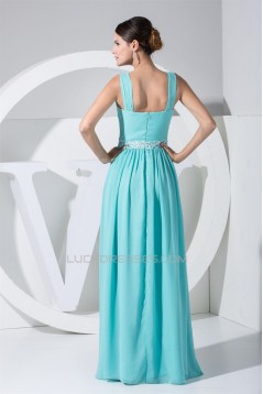 A-Line Square Chiffon Beaded Long Bridesmaid Dresses 02010234