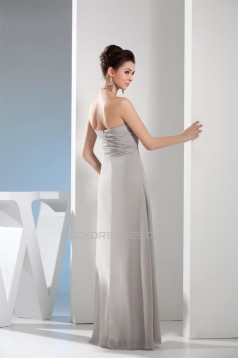 Strapless Chiffon Silk like Satin Ruched Best Long Bridesmaid Dresses 02010235