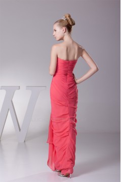 Sweetheart Sheath/Column Chiffon Long Bridesmaid Dresses 02010242