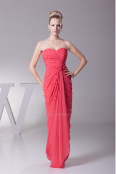 Sweetheart Sheath/Column Chiffon Long Bridesmaid Dresses 02010242