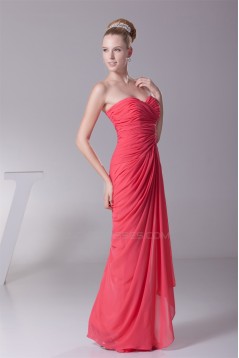 Sweetheart Sheath/Column Chiffon Long Bridesmaid Dresses 02010242