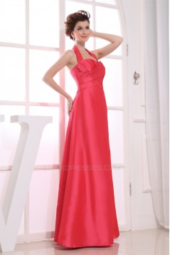 A-Line Taffeta Floor-Length Criss Cross Long Bridesmaid Dresses 02010244