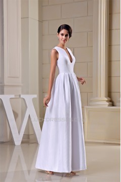 U neck Taffeta Sleeveless Ankle-Length A-Line Long Bridesmaid Dresses 02010246