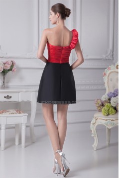 Beading Short/Mini Sleeveless Sheath/Column Black Red Bridesmaid Dresses 02010260