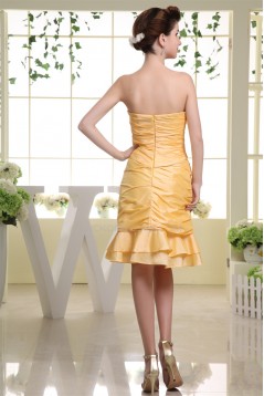 Handmade Flowers Sheath/Column Knee-Length Bridesmaid Dresses with A Jacket 02010297