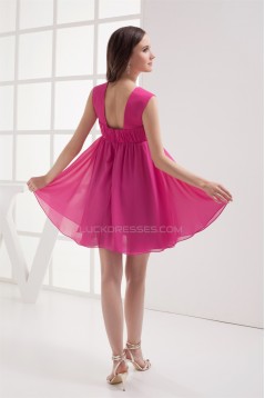 New Arrival Short/Mini Chiffon Straps Short Bridesmaid Dresses 02010310