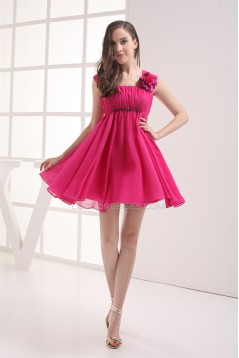 New Arrival Short/Mini Chiffon Straps Short Bridesmaid Dresses 02010310