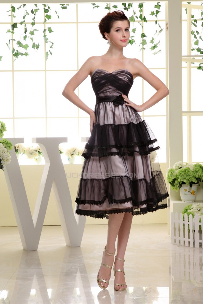 Satin Fine Netting A-Line Sleeveless Sweetheart Bridesmaid Dresses 02010329