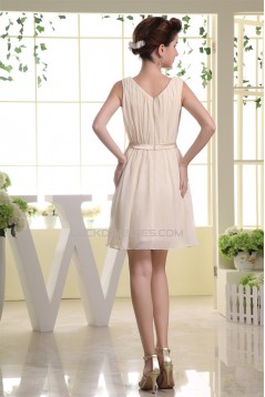 Sleeveless Ruffles Short/Mini Scoop A-Line Bridesmaid Dresses 02010367