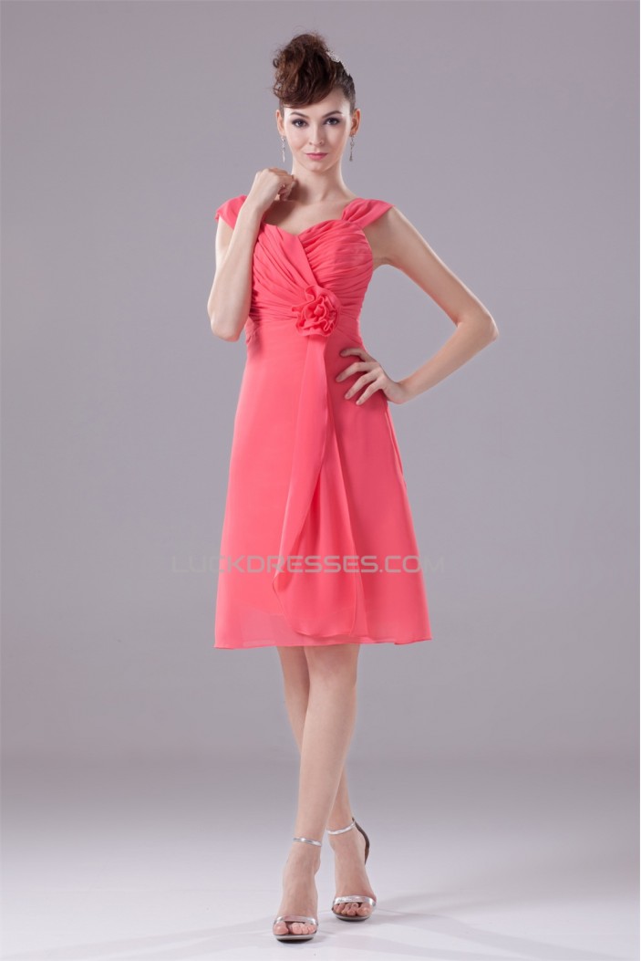 Sweetheart Chiffon Knee-Length Short Bridesmaid Dresses 02010380