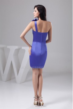 Beading One-Shoulder Short/Mini Sleeveless Bridesmaid Dresses 02010401