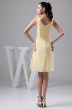 A-Line Handmade Flowers Chiffon Bridesmaid Dresses 02010406