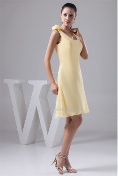 A-Line Handmade Flowers Chiffon Bridesmaid Dresses 02010406