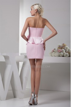 Silk like Satin Sleeveless Short/Mini Sheath/Column Pink Bridesmaid Dresses 02010432
