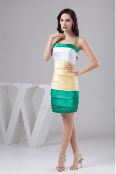 Tiered Sheath/Column Silk like Satin Sleeveless Bridesmaid Dresses 02010447