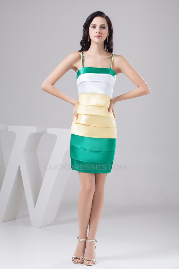 Tiered Sheath/Column Silk like Satin Sleeveless Bridesmaid Dresses 02010447