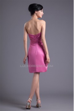 Beading Sheath/Column Short/Mini Strapless Bridesmaid Dresses 02010462