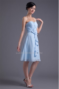 Chiffon Criss Cross Knee-Length Short Bridesmaid Dresses 02010477