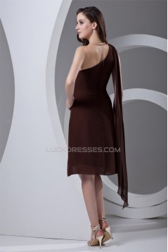 A-Line One-Shoulder Chiffon Short Bridesmaid Dresses 02010515