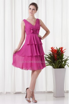 A-Line Knee-Length Sleeveless Chiffon Bridesmaid Dresses 02010523