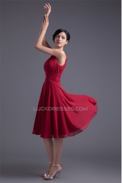 Sleeveless Knee-Length Scoop Chiffon Bridesmaid Dresses 02010528