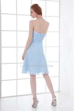 Soft Sweetheart Sleeveless Knee-Length A-Line Short Blue Bridesmaid Dresses 02010534