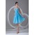 A-Line Spaghetti Straps Beaded Short Blue Chiffon Bridesmaid Dresses 02010535