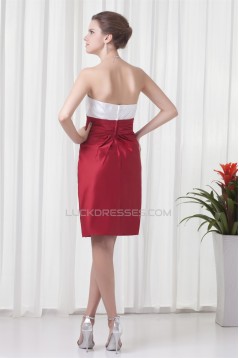 Strapless Sleeveless Bows Knee-Length Bridesmaid Dresses 02010539