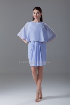 V-Neck Sheath/Column Sleeveless Knee-Length Short Bridesmaid Dresses 02010549