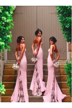 Trumpet/Mermaid Spaghetti Straps Lace Wedding Party Dresses Bridesmaid Dresses 3010075