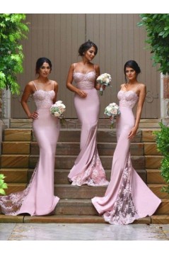 Trumpet/Mermaid Spaghetti Straps Lace Wedding Party Dresses Bridesmaid Dresses 3010075