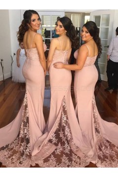 Trumpet/Mermaid Spaghetti Straps Lace Wedding Party Dresses Bridesmaid Dresses 3010075