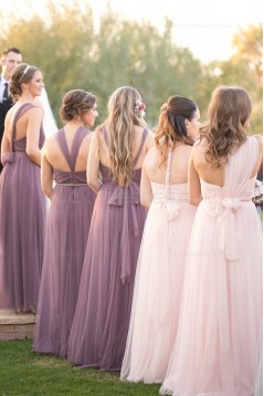 Empire Sweetheart Tulle Long Wedding Party Dresses Bridesmaid Dresses 3010091