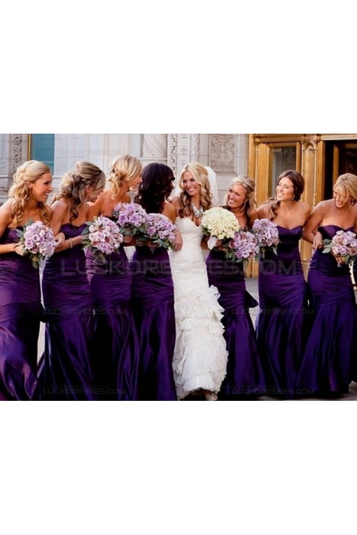 Sheath Long Purple Wedding Guest Dresses Bridesmaid Dresses 3010143