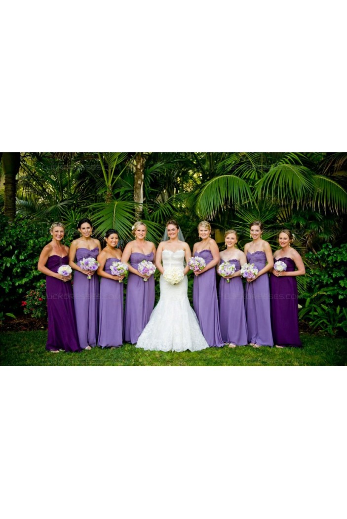 Empire Long Purple Country Wedding Guest Dresses Bridesmaid Dresses 3010155