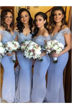 Mermaid Off-the-Shoulder Lace Long Wedding Guest Dresses Bridesmaid Dresses 3010175