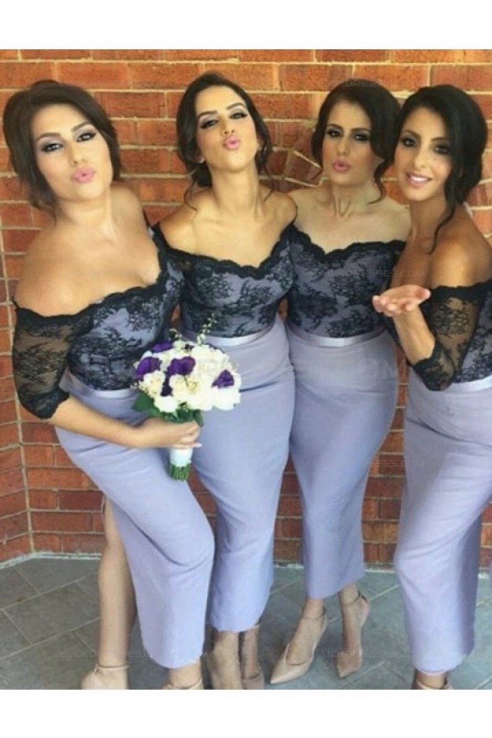 Sexy Lace Off-the-Shoulder Wedding Guest Dresses Bridesmaid Dresses 3010182