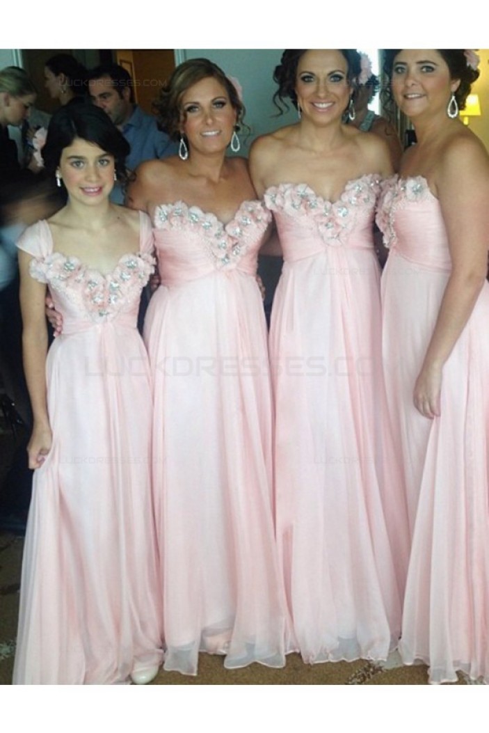 Empire Sweetheart Long Pink Wedding Guest Dresses Bridesmaid Dresses 3010211