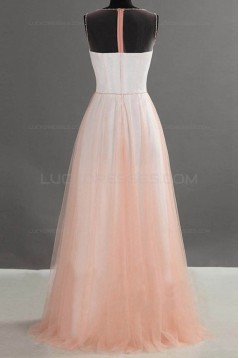 A-Line Illusion Neckline Long Wedding Guest Dresses Bridesmaid Dresses 3010236