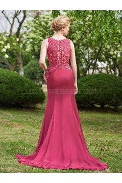 A-Line Lace Chiffon Long Wedding Guest Dresses Bridesmaid Dresses 3010248