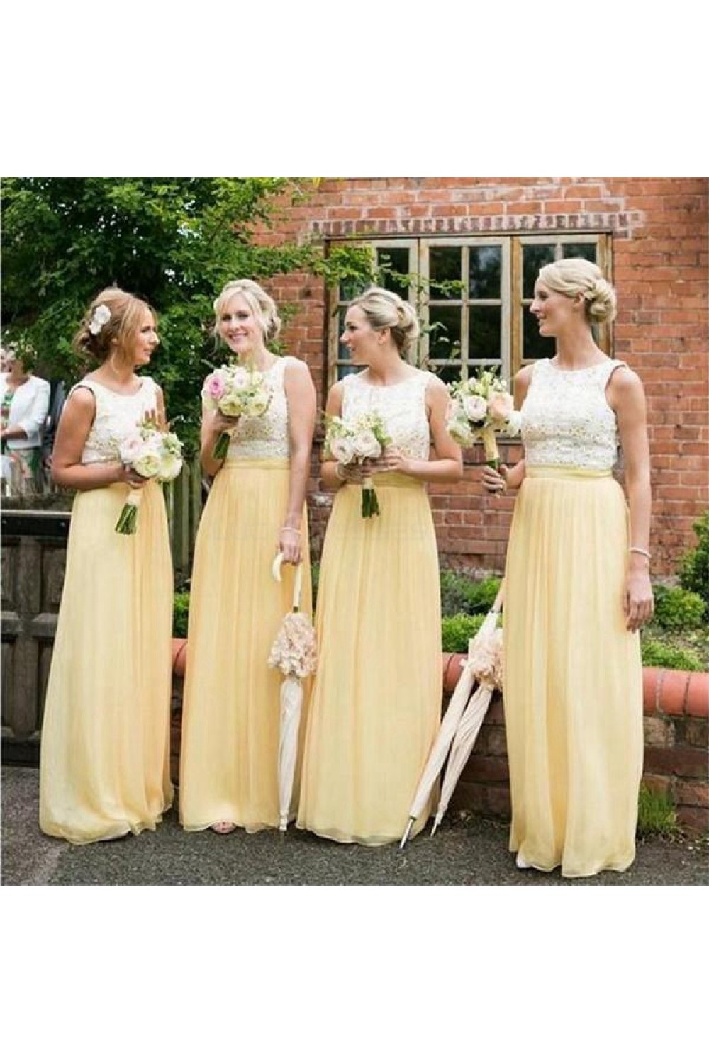 yellow and white party dresses
